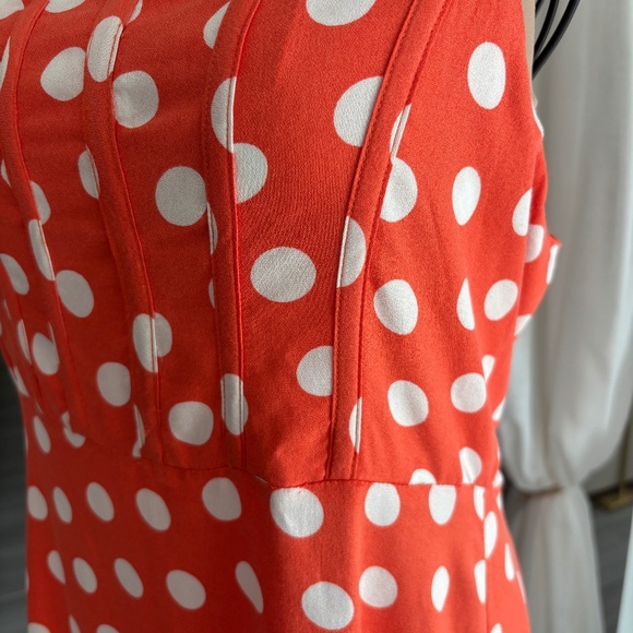 NWT AFRM Orange Polka Dot Dress Sz L - Picture 5 of 8